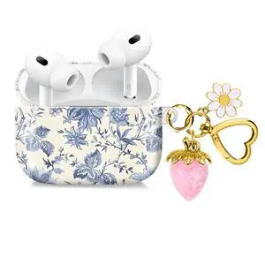 Compatible with AirPod Pro 2nd / 1st Generation, 2023/2022/2019, the Fully Protected Shockproof Wireless Earphone case Comes with a Cute and Beautiful Strawberry Keychain PendantPink 1 Compatible with AirPod Pro 2nd / 1st Generation, 2023/2022/2019, the Fully Protected Shockproof Wireless Earphone case Comes with a Cute and Beautiful Strawberry Keychain PendantPink 1