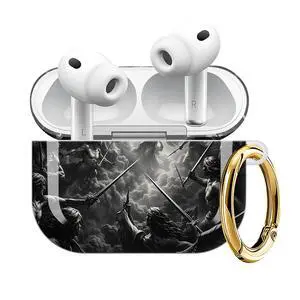 Compatible with AirPod Pro 3 Case (2025), Shockproof Dustproof Protective Cover with Cute Golden Keychain for Women & Girls - Dark Angel Compatible with AirPod Pro 3 Case (2025), Shockproof Dustproof Protective Cover with Cute Golden Keychain for Women & Girls - Dark Angel