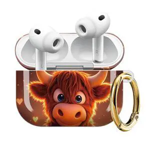 Compatible with AirPod Pro 3 Case (2025), Shockproof Dustproof Protective Cover with Cute Golden Keychain for Women & Girls - Cute Cow Hearts Compatible with AirPod Pro 3 Case (2025), Shockproof Dustproof Protective Cover with Cute Golden Keychain for Women & Girls - Cute Cow Hearts