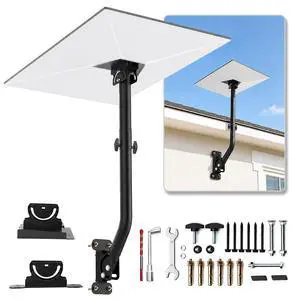 Starlink Mount, Heavy Duty Starlink Pole Mount & Roof Mount for Gen 3/4/4X | Made from Reinforced Metal, Bend Pipe Deaign for Eave Clearance, Adjustable Angle, Weatherproof, Easy to Install Starlink Mount, Heavy Duty Starlink Pole Mount & Roof Mount for Gen 3/4/4X | Made from Reinforced Metal, Bend Pipe Deaign for Eave Clearance, Adjustable Angle, Weatherproof, Easy to Install