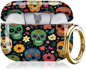 Compatible with AirPod Pro 3 Case,Protective Shockproof Cover with Keychain Ring, Stylish Design for Women, Cute Charging Case for AirPod Pro 3rd Generation(Colorful Sugar Skulls Floral) Compatible with AirPod Pro 3 Case,Protective Shockproof Cover with Keychain Ring, Stylish Design for Women, Cute Charging Case for AirPod Pro 3rd Generation(Colorful Sugar Skulls Floral)