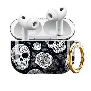 Compatible with Airpod Pro 3rd Gen Case 2025,Anti-Drop Cover with Keychain,Artistic Multi-Pattern Protective Shell for Daily Commute,Workout&Gifting(Skull and Rose) Compatible with Airpod Pro 3rd Gen Case 2025,Anti-Drop Cover with Keychain,Artistic Multi-Pattern Protective Shell for Daily Commute,Workout&Gifting(Skull and Rose)