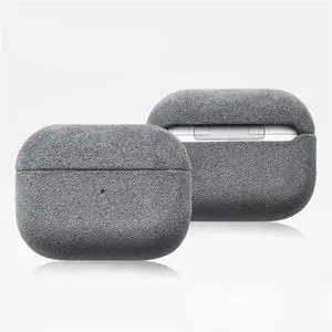 Suede Microfiber Leather Headphone Case Full Wrap Handmade Cover for AirPods (Grey, Airpod Pro 3rd Generation) Suede Microfiber Leather Headphone Case Full Wrap Handmade Cover for AirPods (Grey, Airpod Pro 3rd Generation)