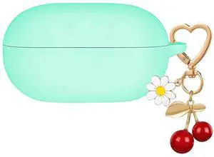 Case Cover for Beats Solo Buds with Cute Cherry Daisy Flower Charm Keychain, Soft Silicone Skin Shockproof Protective Accessories for New Beats Solo Charging Case Mint Green Case Cover for Beats Solo Buds with Cute Cherry Daisy Flower Charm Keychain, Soft Silicone Skin Shockproof Protective Accessories for New Beats Solo Charging Case Mint Green