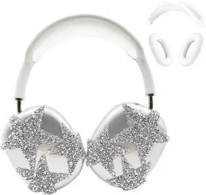 Bling Star for AirPods Max Cover - 3 in 1 Rhinestones Glittering Clear Sparkling Headphones Case for AirPods Max Ear Cups Cover Accessories with Sweat-Proof Ear Pad/Headband for Women Gril - Stars Bling Star for AirPods Max Cover - 3 in 1 Rhinestones Glittering Clear Sparkling Headphones Case for AirPods Max Ear Cups Cover Accessories with Sweat-Proof Ear Pad/Headband for Women Gril - Stars