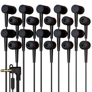 10 Pack Bulk Wired Earbuds with Microphone, In Ear Headphones 3.5mm Jack, 4ft Tangle Free Cable, Comfortable Fit, Affordable and Cost Effective, Ideal for School Classroom Testing Students, Black 10 Pack Bulk Wired Earbuds with Microphone, In Ear Headphones 3.5mm Jack, 4ft Tangle Free Cable, Comfortable Fit, Affordable and Cost Effective, Ideal for School Classroom Testing Students, Black