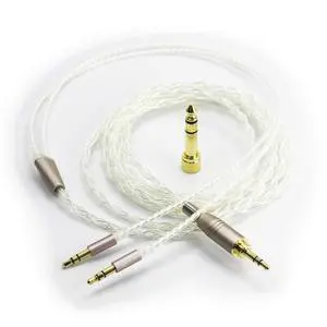 6N OCC Copper Silver Plated Upgrade Audio Cable 3.5mm Male and 6.3mm Adapter Compatible with Hifiman Ananda, Sundara, Arya, HE400SE, HE4XX, HE-400i Headphone (2 x 3.5mm Version) 6N OCC Copper Silver Plated Upgrade Audio Cable 3.5mm Male and 6.3mm Adapter Compatible with Hifiman Ananda, Sundara, Arya, HE400SE, HE4XX, HE-400i Headphone (2 x 3.5mm Version)