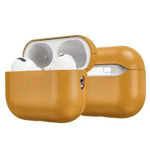Leather Design for AirPods Pro 3 Case, Compatible with AirPods Pro 3rd Generation (2025), Handmade, Fully-Wrapped with Top Grain Leather, Supports Wireless Charging, Yellow Leather Design for AirPods Pro 3 Case, Compatible with AirPods Pro 3rd Generation (2025), Handmade, Fully-Wrapped with Top Grain Leather, Supports Wireless Charging, Yellow