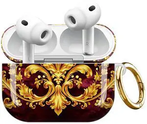 Compatible with AirPod Pro 3 Case,Shockproof Protective Cover with Keychain, Wireless Charging Case Perfect for Women, Trendy Design for AirPod Pro 3rd Generation(Golden Ornate Floral) Compatible with AirPod Pro 3 Case,Shockproof Protective Cover with Keychain, Wireless Charging Case Perfect for Women, Trendy Design for AirPod Pro 3rd Generation(Golden Ornate Floral)