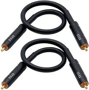 RCA Preamp Jumper Cable, Male to Male, 12AWG Soft Link, 1 ft, 2-Pack RCA Preamp Jumper Cable, Male to Male, 12AWG Soft Link, 1 ft, 2-Pack