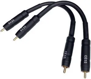 RCA Male to RCA Male Short Adapter Cable, Gold Plated Metal Shell, 6 Inch, 2 Pack RCA Male to RCA Male Short Adapter Cable, Gold Plated Metal Shell, 6 Inch, 2 Pack