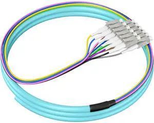 12 Strand OM3 LC/UPC Fiber Optic Pigtails Multimode, 4.9ft/1.5m | Fiber Pigtail MMF Color-Coded, 50/125um 12 Strand OM3 LC/UPC Fiber Optic Pigtails Multimode, 4.9ft/1.5m | Fiber Pigtail MMF Color-Coded, 50/125um