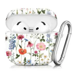 Compatible with AirPod 4th Generation 2024 Case, Shockproof Anti-Drop Protective Cover, Cute Case for Women Men with Keychain(Cute Wild Floral) Compatible with AirPod 4th Generation 2024 Case, Shockproof Anti-Drop Protective Cover, Cute Case for Women Men with Keychain(Cute Wild Floral)