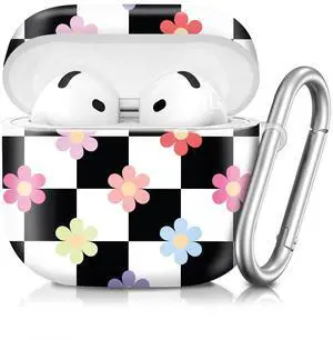 Compatible with AirPod 4th Generation 2024 Case, Shockproof Anti-Drop Protective Cover, Cute Case for Women Men with Keychain(Colorful Floral Checkered) Compatible with AirPod 4th Generation 2024 Case, Shockproof Anti-Drop Protective Cover, Cute Case for Women Men with Keychain(Colorful Floral Checkered)