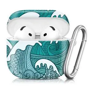 Compatible with AirPod 4th Generation 2024 Case, Shockproof Anti-Drop Protective Cover, Cute Case for Women Men with Keychain(Abstract Sea Waves) Compatible with AirPod 4th Generation 2024 Case, Shockproof Anti-Drop Protective Cover, Cute Case for Women Men with Keychain(Abstract Sea Waves)