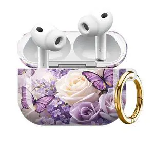Compatible with Airpod Pro 3rd Gen Case 2025,Anti-Drop Cover with Keychain,Artistic Multi-Pattern Protective Shell for Daily Commute,Workout&Gifting(Butterfly Roses Lavender Flowers Spring) Compatible with Airpod Pro 3rd Gen Case 2025,Anti-Drop Cover with Keychain,Artistic Multi-Pattern Protective Shell for Daily Commute,Workout&Gifting(Butterfly Roses Lavender Flowers Spring)