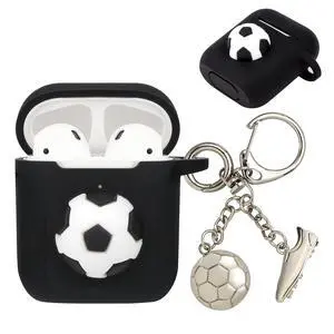 for Airpods Case for Men Boys,Sport Cool Black Cover for Apple Airpod 1 & 2 with Keychain (Soccer) for Airpods Case for Men Boys,Sport Cool Black Cover for Apple Airpod 1 & 2 with Keychain (Soccer)