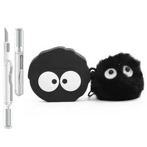 Case for AirPods 4th Generation Wireless Earbuds (2024) with Doll and Carabiner and Cleaning Pen Kit, Silicone Charging Protective Cover with Cartoon Skin Design for AirPods 4 Case for AirPods 4th Generation Wireless Earbuds (2024) with Doll and Carabiner and Cleaning Pen Kit, Silicone Charging Protective Cover with Cartoon Skin Design for AirPods 4