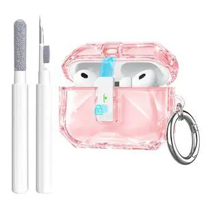 for Airpods Pro 3 Case Clear,Cute Diamond Design for Airpod Pro 3 | Secure Lock&Auto Pop-up Soft TPU for Airpods pro 3rd Generation Case Cover 2025 with Carabiner&Cleaning Pen,Non Yellow-Pink for Airpods Pro 3 Case Clear,Cute Diamond Design for Airpod Pro 3 | Secure Lock&Auto Pop-up Soft TPU for Airpods pro 3rd Generation Case Cover 2025 with Carabiner&Cleaning Pen,Non Yellow-Pink