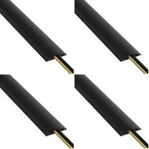 6ft Floor Cord Cover, Cable Protector, Hide Extension Cords, Protect Cords, Prevent Cable Trips, Heavy Duty Cord Hider - Cable Cavity: 0.63" (W) x 0.31" (H) - Black (Pack of 4) 6ft Floor Cord Cover, Cable Protector, Hide Extension Cords, Protect Cords, Prevent Cable Trips, Heavy Duty Cord Hider - Cable Cavity: 0.63" (W) x 0.31" (H) - Black (Pack of 4)