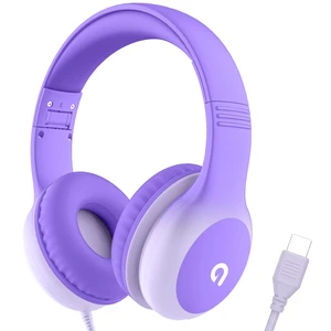 Wired Kids Headphones with USB C Plug, 85dB Safe Volume, Adjustable Headband, Tangle-Free Cord Headphones for School, Tablet, Travel (Lavender Purple, Without Microphone) Wired Kids Headphones with USB C Plug, 85dB Safe Volume, Adjustable Headband, Tangle-Free Cord Headphones for School, Tablet, Travel (Lavender Purple, Without Microphone)