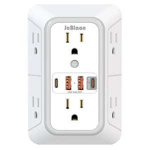 Multi Plug Outlet Surge Protector, Wall Charger with 6 Outlet Splitter with 4 USB Ports(PD 20W), 3-Sided 1050J Surge Protector Power Strip for Home Office Dorm Room Essentials-ETL Multi Plug Outlet Surge Protector, Wall Charger with 6 Outlet Splitter with 4 USB Ports(PD 20W), 3-Sided 1050J Surge Protector Power Strip for Home Office Dorm Room Essentials-ETL