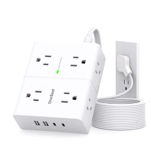 Surge Protector Power Strip, 6 Ft Ultra Thin Flat Extension Cord Extension Cord with 8 Outlets 4 USB Ports(2 USB C), Flat Plug Power Strip for Home Office College Dorm Room Desk Essentials Surge Protector Power Strip, 6 Ft Ultra Thin Flat Extension Cord Extension Cord with 8 Outlets 4 USB Ports(2 USB C), Flat Plug Power Strip for Home Office College Dorm Room Desk Essentials