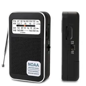 4-Band NOAA Emergency Weather Pocket Transistor Radio AM FM SW | Long Antenna Strong Reception, Dual Type-C & 2 AA Power, Speaker + 3.5mm Jack, Compact for Hurricane, Camping & Daily Use 4-Band NOAA Emergency Weather Pocket Transistor Radio AM FM SW | Long Antenna Strong Reception, Dual Type-C & 2 AA Power, Speaker + 3.5mm Jack, Compact for Hurricane, Camping & Daily Use