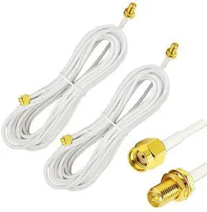 10ft Wireless RP-SMA Coaxial Extension Cable Male to Female Connector for Wireless LAN Router Bridge & Other WiFi External Antenna Equipment-Pack of 2 White 10ft Wireless RP-SMA Coaxial Extension Cable Male to Female Connector for Wireless LAN Router Bridge & Other WiFi External Antenna Equipment-Pack of 2 White