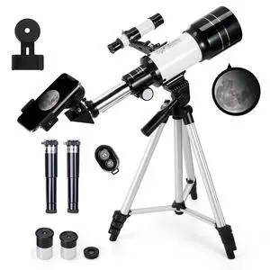 Telescope for Kids & Adults, 70mm Aperture 300mm Telescopes for Astronomy Beginners, 15X-150X Magnification Portable Refractor Telescope with Adjustable Tripod, Phone Adapter Telescope for Kids & Adults, 70mm Aperture 300mm Telescopes for Astronomy Beginners, 15X-150X Magnification Portable Refractor Telescope with Adjustable Tripod, Phone Adapter