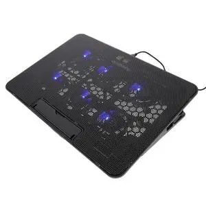 Laptop Cooling Pad, 6 Fan Silent Cooler Stand for 15.6 in Notebook | Features blue LED lights, USB powered cooler stand with ergonomic, adjustable height, gaming, office, 14.1 x 10 inches Laptop Cooling Pad, 6 Fan Silent Cooler Stand for 15.6 in Notebook | Features blue LED lights, USB powered cooler stand with ergonomic, adjustable height, gaming, office, 14.1 x 10 inches