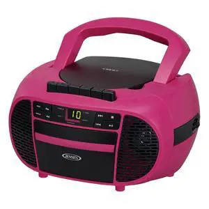 Portable CD Music System with Cassette Player/Recorder and AM/FM Stereo Radio, CD-550 (Magenta/Black) Portable CD Music System with Cassette Player/Recorder and AM/FM Stereo Radio, CD-550 (Magenta/Black)