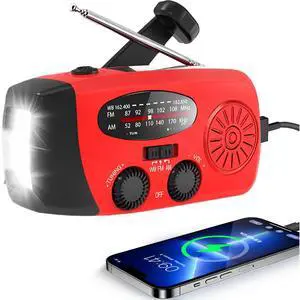 Hand Crank Emergency Radio, AM/FM/NOAA Weather Radio Solar Power | 2000mAh Battery Operated, Fast USB Charging, Bright LED Flashlight, Loud SOS Alarm,Portable for Camping Hiking Survival Kit Hand Crank Emergency Radio, AM/FM/NOAA Weather Radio Solar Power | 2000mAh Battery Operated, Fast USB Charging, Bright LED Flashlight, Loud SOS Alarm,Portable for Camping Hiking Survival Kit