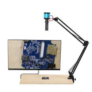 Microscope Articulated Arm Stand, 360° Rotation HDMI USB Camera Lens Holder with 50mm Lens Fixing Ring and Clamp Universal Telescopic Folding Electronic Soldering Repairing Stand Microscope Articulated Arm Stand, 360° Rotation HDMI USB Camera Lens Holder with 50mm Lens Fixing Ring and Clamp Universal Telescopic Folding Electronic Soldering Repairing Stand