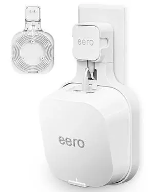 Wall Mount Shelf for eero 7 Wi-Fi Mesh System, White, 1 Pack | Plug-in or Screw-Mount Outlet Holder Bracket, Space Saving Stand with Cable Management, Drill-Free Sturdy Router Hanger Wall Mount Shelf for eero 7 Wi-Fi Mesh System, White, 1 Pack | Plug-in or Screw-Mount Outlet Holder Bracket, Space Saving Stand with Cable Management, Drill-Free Sturdy Router Hanger