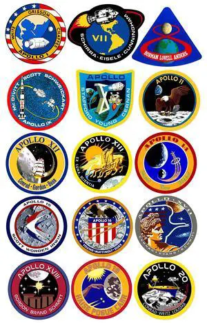 Sheet of All 15: Small Apollo Mission Stickers (1.5 inch Tall) Vinyl Decal Set NASA Space Shuttle Cell Laptop Scrapbook USA Made Sheet of All 15: Small Apollo Mission Stickers (1.5 inch Tall) Vinyl Decal Set NASA Space Shuttle Cell Laptop Scrapbook USA Made