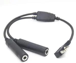 Aviation Headset to K Plug Adapter Cable for Kenwood HYT Two-Way Radio Aviation Headset to K Plug Adapter Cable for Kenwood HYT Two-Way Radio