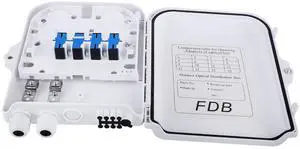 Fiber Distribution Box, ABS Plastic FTTH Fiber Distribution Box-4 Port Fiber Optic Terminal Junction Splitter Box (8 Core with SC/UPC) Fiber Distribution Box, ABS Plastic FTTH Fiber Distribution Box-4 Port Fiber Optic Terminal Junction Splitter Box (8 Core with SC/UPC)