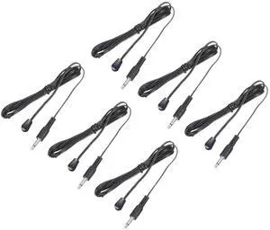 IR Infrared Emitter Sensor Receiver,Extension Cable 1.5m(4.9ft) Length 3.5mm Jack Single Black with Blue Head Pack of 6 IR Infrared Emitter Sensor Receiver,Extension Cable 1.5m(4.9ft) Length 3.5mm Jack Single Black with Blue Head Pack of 6