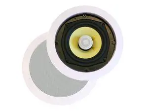 2-Way in-Ceiling Speakers 8 Inch (Pair) 80W Nominal, 160W Max, 8 Ohms, 9.65 Inch Cutout Diameter, Aramid Fiber Fiber Cone Driver and Titanium Silk Dome Tweeters, White - Caliber Series 2-Way in-Ceiling Speakers 8 Inch (Pair) 80W Nominal, 160W Max, 8 Ohms, 9.65 Inch Cutout Diameter, Aramid Fiber Fiber Cone Driver and Titanium Silk Dome Tweeters, White - Caliber Series