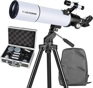 Telescope for Adults High Powered, 80mm Aperture 600mm AZ Mount Refractor Telescope with 8pcs Telescope Accessory Kit Telescope for Adults High Powered, 80mm Aperture 600mm AZ Mount Refractor Telescope with 8pcs Telescope Accessory Kit