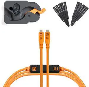TetherGuard LeverLock Tripod Plate - Camera Port Protection | TetherPro Optima 10G 15ft (4.6m) High-Speed USB-C to USB-C Straight to Straight High-Visibility Orange TetherGuard LeverLock Tripod Plate - Camera Port Protection | TetherPro Optima 10G 15ft (4.6m) High-Speed USB-C to USB-C Straight to Straight High-Visibility Orange