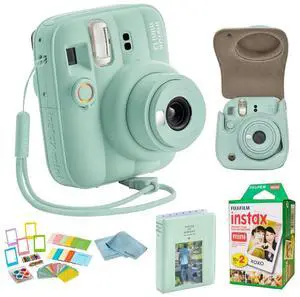 instax Mini 13 Instant Camera Bundle with 20 Sheets instax Mini Film, Carrying Case, Photo Album, Assorted Photo Frames & BluebirdSales Microfiber Cleaning Cloth (Lagoon Green) instax Mini 13 Instant Camera Bundle with 20 Sheets instax Mini Film, Carrying Case, Photo Album, Assorted Photo Frames & BluebirdSales Microfiber Cleaning Cloth (Lagoon Green)