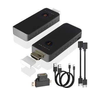Wireless HDMI Transmitter and Receiver, 4K Decode 1080P Output, Plug&Play Portable HDMI Wireless Extender Kit, Support 5.8G/2.4G @60Hz/100ft (1) Wireless HDMI Transmitter and Receiver, 4K Decode 1080P Output, Plug&Play Portable HDMI Wireless Extender Kit, Support 5.8G/2.4G @60Hz/100ft (1)
