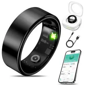Smart Health Ring Fitness Tracker for Men Women, Sleep, Stress & Activity Monitoring, IP68 Waterproof, Long Lasting Battery, No Subscription Fees, Compatible with iOS & Android, Black 6 Smart Health Ring Fitness Tracker for Men Women, Sleep, Stress & Activity Monitoring, IP68 Waterproof, Long Lasting Battery, No Subscription Fees, Compatible with iOS & Android, Black 6