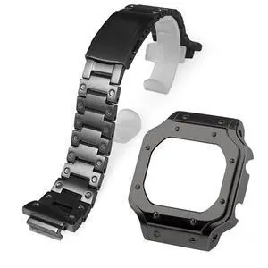 DW5600 Case Band Mod Kit, Stainless Steel Strap Case Bezel with Face Nails Compatible with Casio G-shock DW5600, GB5600, GW-B5600, GWX5600, DW5025/ DW5700/ DW5735/ DW5750 (Black) DW5600 Case Band Mod Kit, Stainless Steel Strap Case Bezel with Face Nails Compatible with Casio G-shock DW5600, GB5600, GW-B5600, GWX5600, DW5025/ DW5700/ DW5735/ DW5750 (Black)