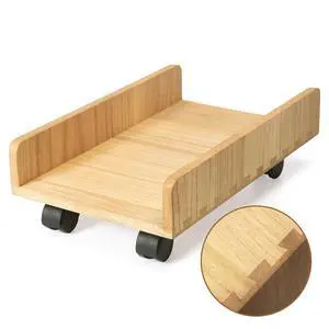 Wood Computer Tower Stand with Wheels, Rolling PC Cart, Natural | 15.74 x 9.84 x 5.12 In Wood Cart with 4 Caster Wheels and 2 Locking Brakes for ATX Computer Towers and CPU Cases Wood Computer Tower Stand with Wheels, Rolling PC Cart, Natural | 15.74 x 9.84 x 5.12 In Wood Cart with 4 Caster Wheels and 2 Locking Brakes for ATX Computer Towers and CPU Cases