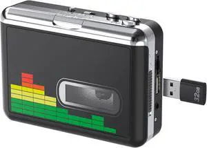 USB Cassette Player Tape to MP3 Converter, Portable Cassette Tape Player to Digital Converter with Earphones, Auto RewindNo Computer Required USB Cassette Player Tape to MP3 Converter, Portable Cassette Tape Player to Digital Converter with Earphones, Auto RewindNo Computer Required