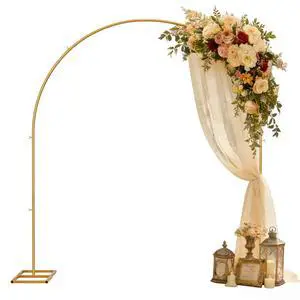 5.25 * 6.56 FT Metal Backdrop Frame Stand, Wedding Decor Flower Arbor Stand, Balloon Arch Backdrop, Golden 5.25 * 6.56 FT Metal Backdrop Frame Stand, Wedding Decor Flower Arbor Stand, Balloon Arch Backdrop, Golden