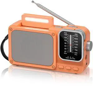 Portable Radio AM FM with Best Reception, Bluetooth Transistor Radio | Emergency Radio with Knob Control, Headphone Jack and LED Light, AC Power or Battery Operated, for Home Kitchen Outdoor Portable Radio AM FM with Best Reception, Bluetooth Transistor Radio | Emergency Radio with Knob Control, Headphone Jack and LED Light, AC Power or Battery Operated, for Home Kitchen Outdoor